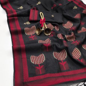 V0018-soft muga cotton sarees