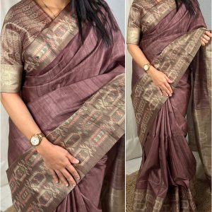 V0012-digital print cotton silk saree