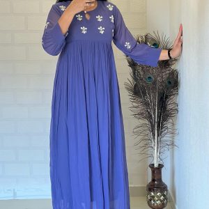 Anarkali V0006- georget kurthi with handwork