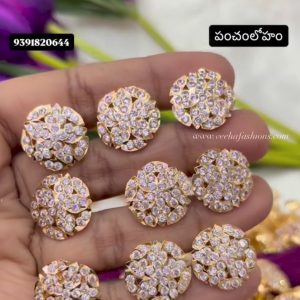V73 - pure panchaloham big size white studs