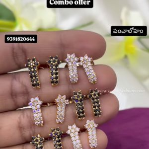 V72 - pure panchaloham j-model studs set of 2 pairs combo offer