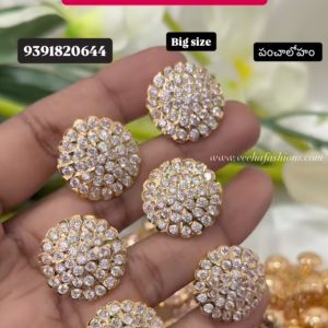 V66 - pure panchaloham big size white studs