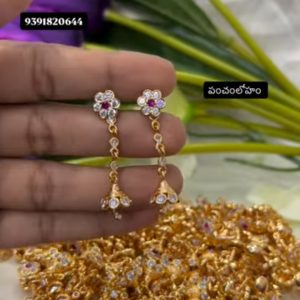 V59 - pure panchaloham string earrings 2 in 1