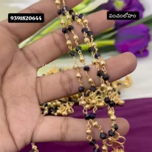V53 - panchaloham black bead women anklets