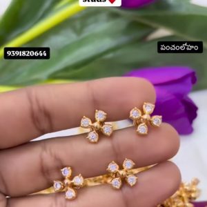 V45 - pure panchaloham diamond replica studs
