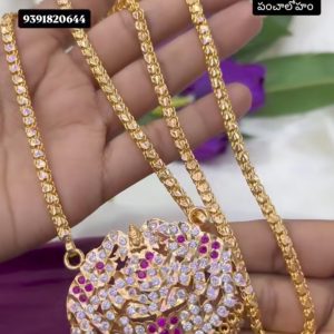 V40 - pure panchaloham long chain with big size dollar