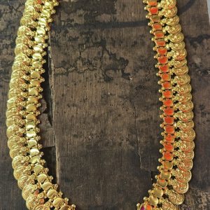 V810 - kasu mala with bird design pendant