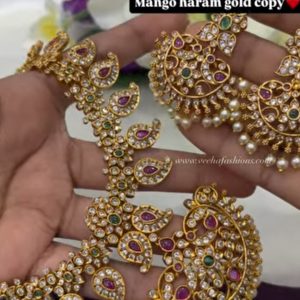 V954 - gold replica mango haram neck set