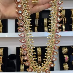 V944 - most trending kempu stone mango mala set