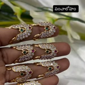 V912 - pure panchaloham vanki finger ring multi colour