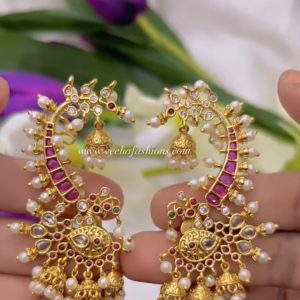V910- beautiful peacock design earcuffs