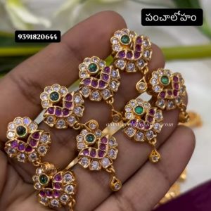 V88 - pure panchaloham flower design earrings