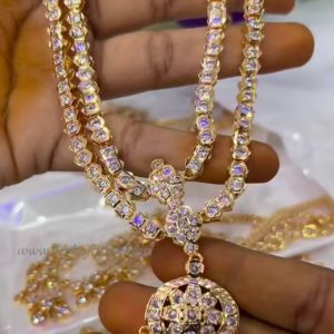 V073 - premium quality pure panchaloham double layer chain nacklace