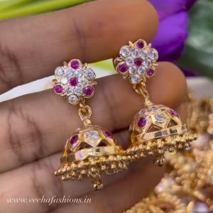V072 - pure panchaloham jhumka earrings