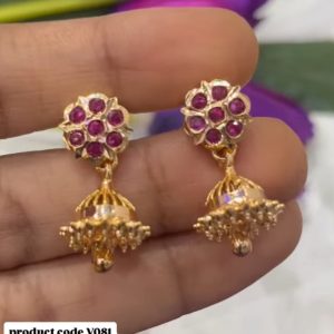 V081 - premium quality pure panchaloham jhumka earrings