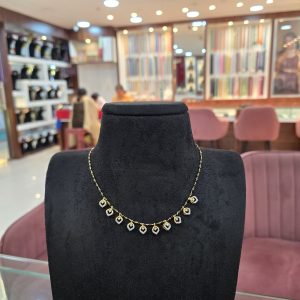 V866 - diamond replica handmade Blackbeads chain with beautiful diamond drops