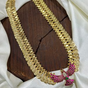 V867 - high quality kaasu maala with garuda locket