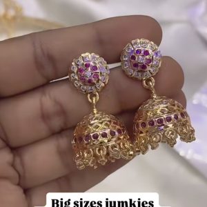 V084 - pure panchaloham big size jhumka earrings