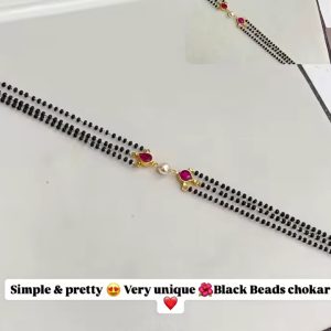 V088 - jadau kundan black beads choker