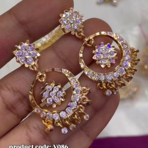 V086 - High quality pure panchaloham chandbali earrings