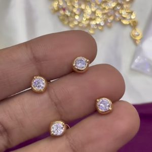 V091 - pure panchaloham dimond replica stud earrings ( small size)