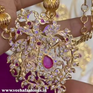V089 - pure panchaloham nacklace cum short haram (2 in 1)