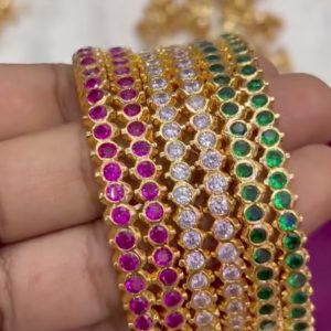 V092 - pure panchaloham dimond replica closed bangels(2 bangles)