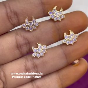 V0108 - pure panchaloham dimond replica stud earrings