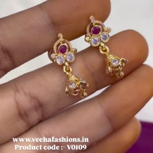V0109 -high quality pure panchaloham jhumka earrings