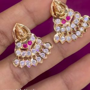 V0125 - pure panchaloham lakshmi devi stud earrings
