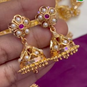 V0149 - pure panchaloham pearl jhumka earrings