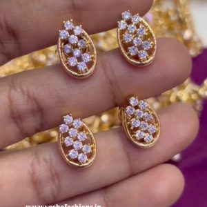 V0152 - pure panchaloham dimond replica stud earrings(1 pair)