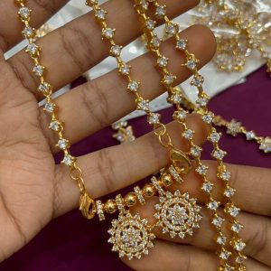 V0204 - pure panchaloham high quality dimond replica thali chain 26 inches