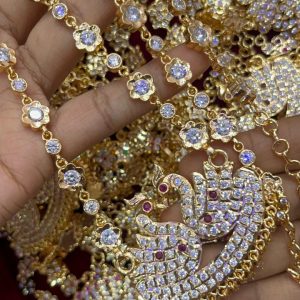 V0221 - High quality pure panchaloham long swan haaram(30 inches)