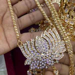 V0223 - pure panchaloham lotus long haram (30 inches)