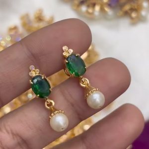 V0168 - pure panchaloham pearl hanging earrings