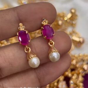 V0174 - pure panchaloham pearl hanging earrings