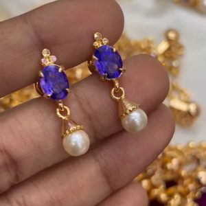 V0180 - pure panchaloham pearl hanging earrings