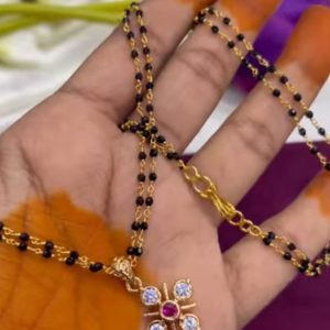 V0191 - pure panchaloham dollers Blackbeads chain(18inches)
