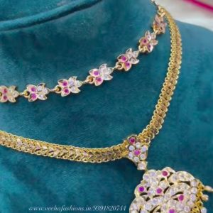V0194 - pure panchaloham chocker with necklace combo set