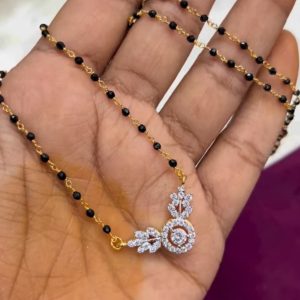 V0200 -  high quality gj polish dimond replica handmade Blackbeads chain (18 inches)