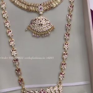 V0203 - high quality pure panchaloham vintage combo necklace set